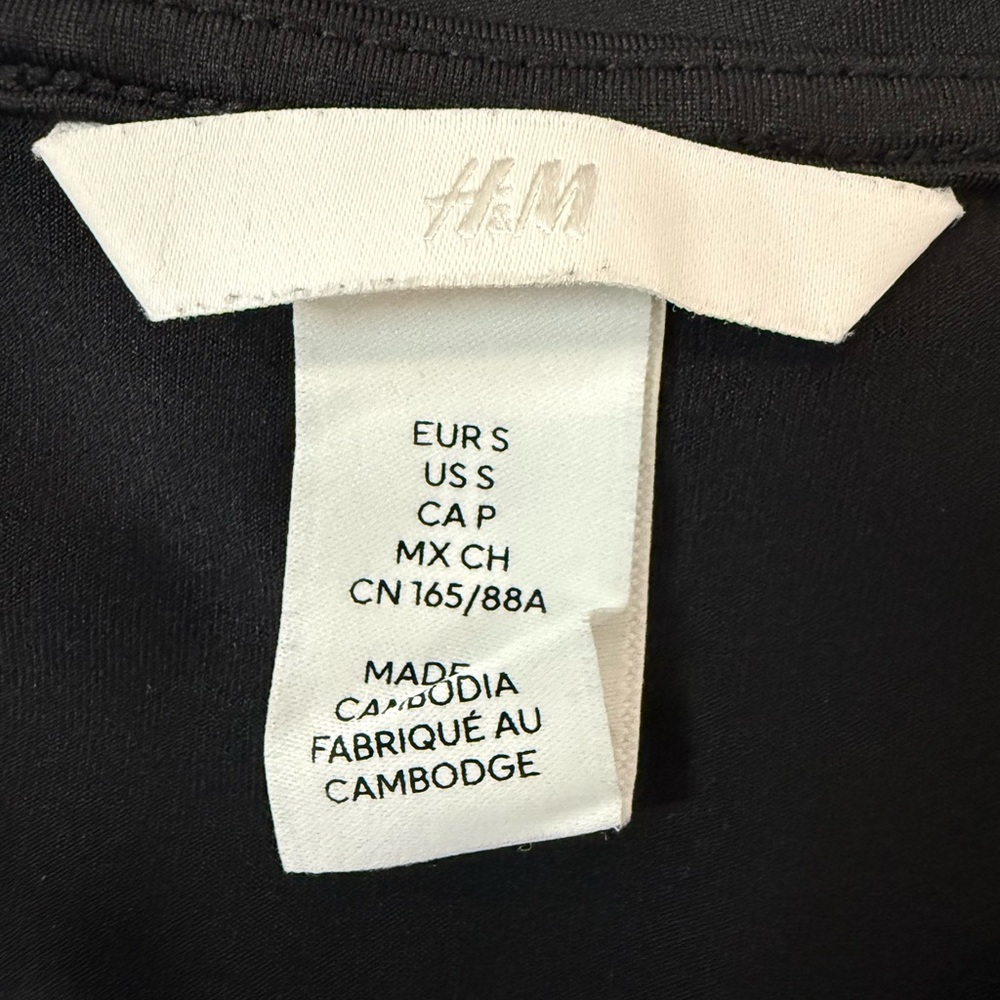 H&M Bodysuit Extra Narrow Shoulder Straps Black Size S - Picture 7 of 8